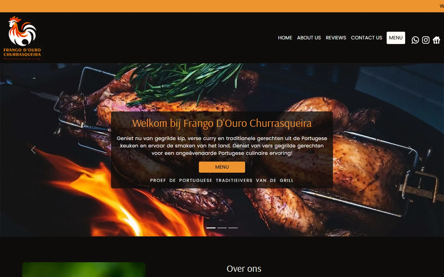 Screenshot of the Frango D'Ouro website